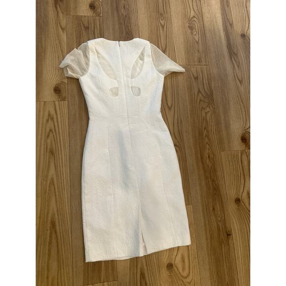 Tahari Dress Womens Size 6 White sheer back and arms - Picture 5 of 5